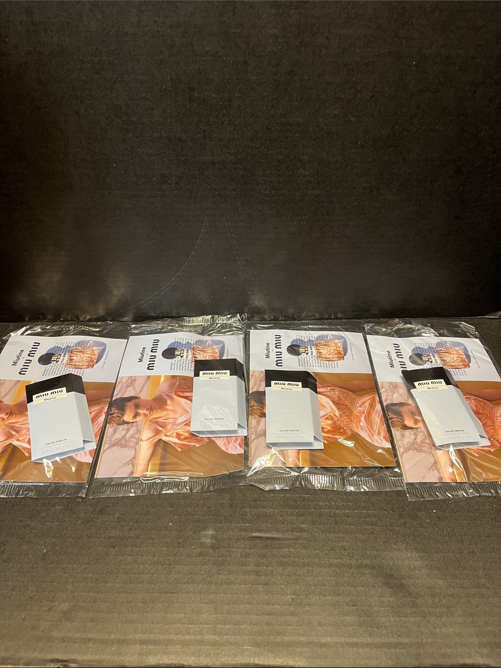 Miu Miu Miutine eau de parfum sample new sealed package lot of 4 MiuMiu 1.2 ml